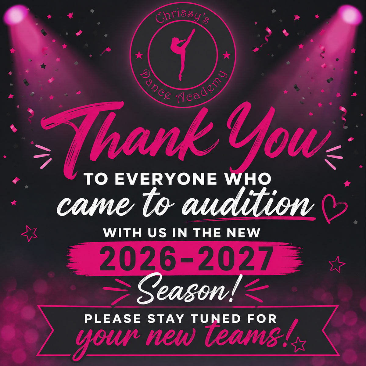 competitive dance announcement